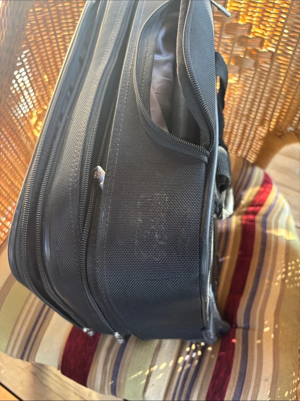 Black Samsonite wheeled business case
